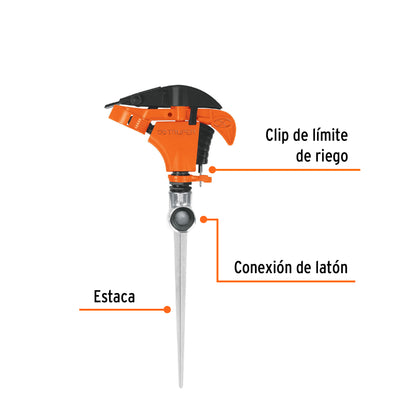 Aspersor plástico 11" una vía estaca metálica
