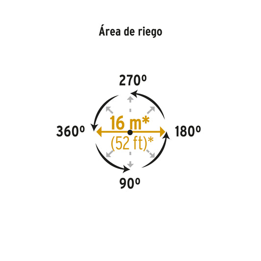 Aspersor plástico de 11" dos vías con estaca plástica color verde