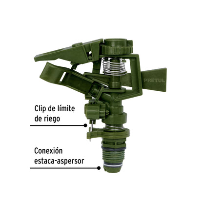 Cabeza de aspersor plástico verde sin estaca