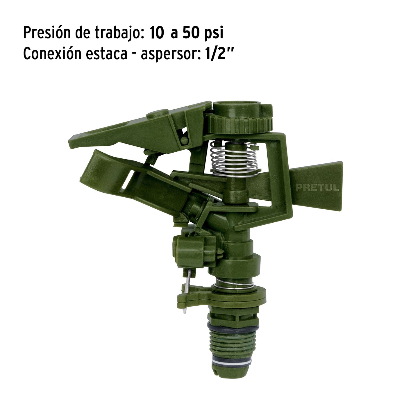 Cabeza de aspersor plástico verde sin estaca