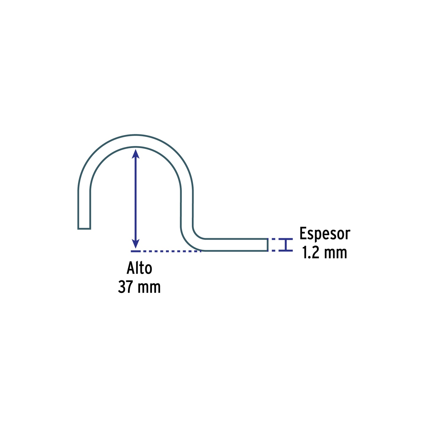 Abrazadera tipo uña 1-1/2 pulg