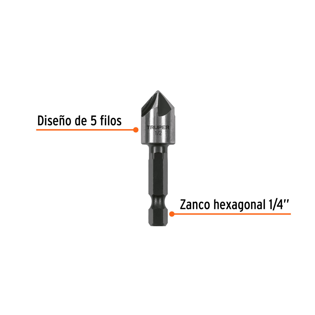 Avellanador HSS cambio rápido 1/2" · vista 2