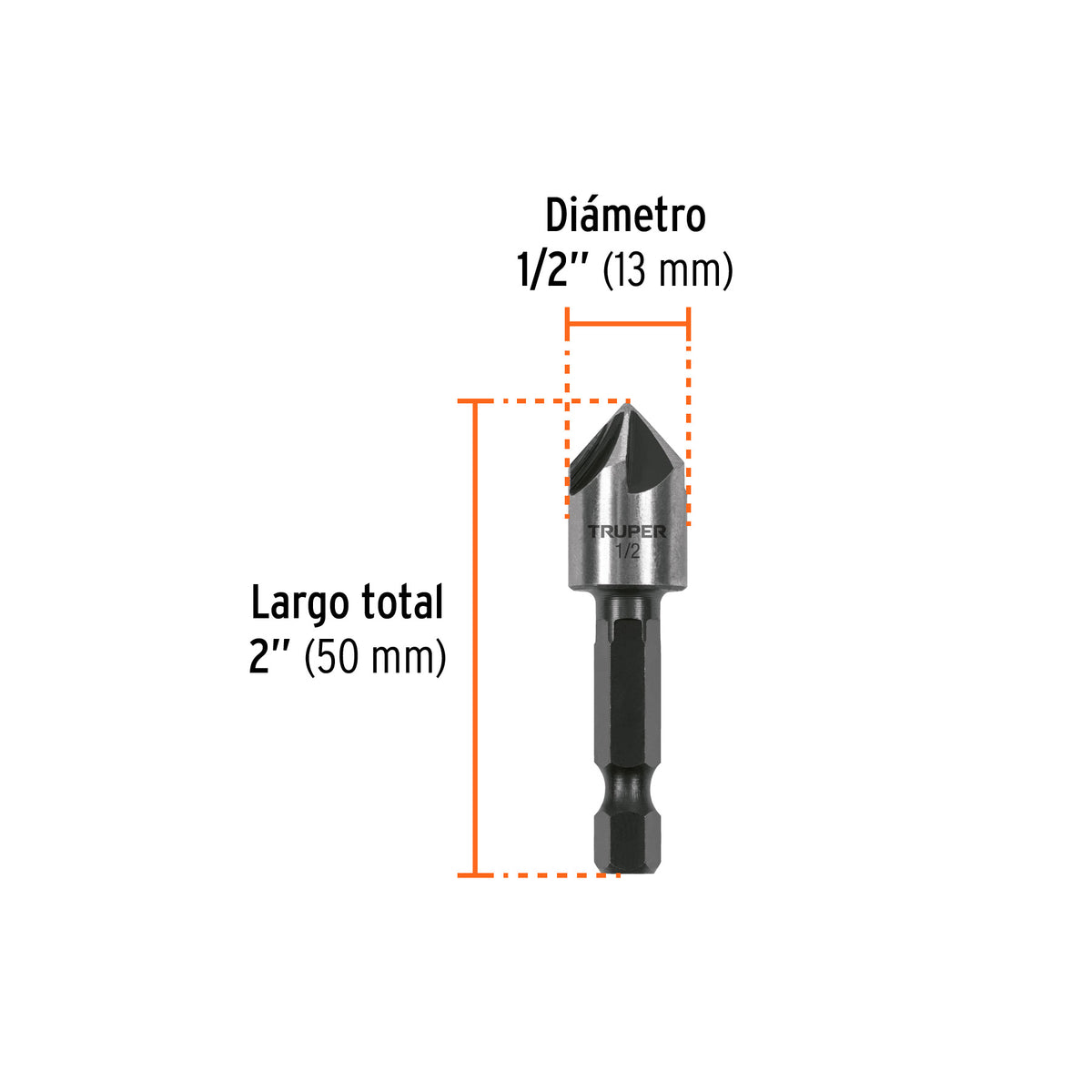 Avellanador HSS cambio rápido 1/2" · vista 3