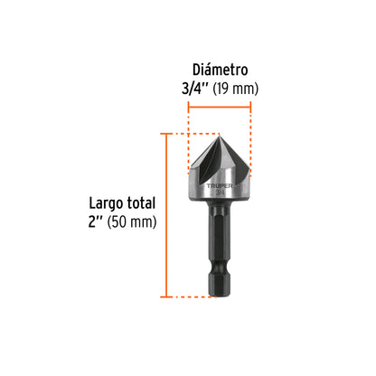 Avellanador HSS cambio rápido 3/4" · vista 3