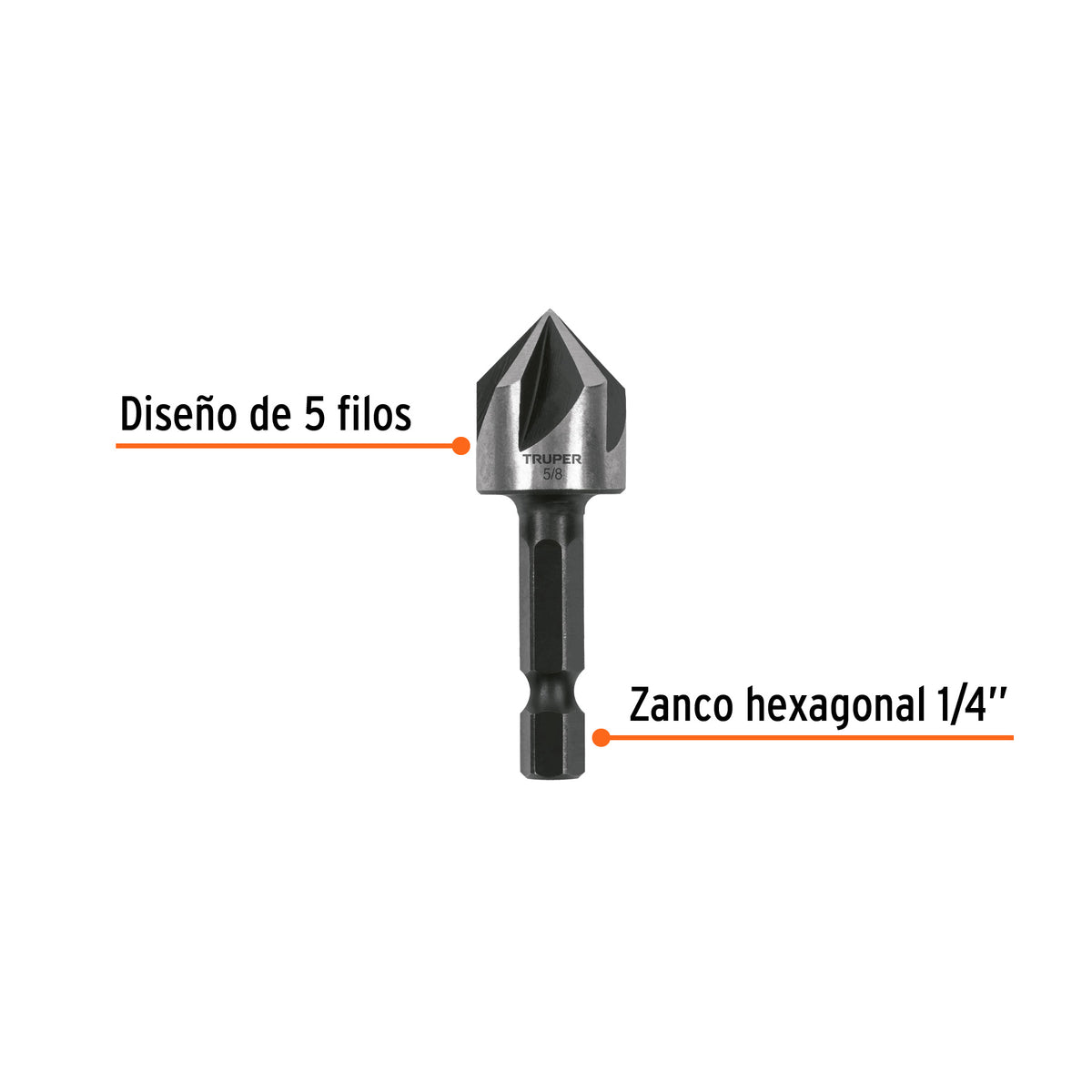 Avellanador HSS cambio rápido 5/8" · vista 2