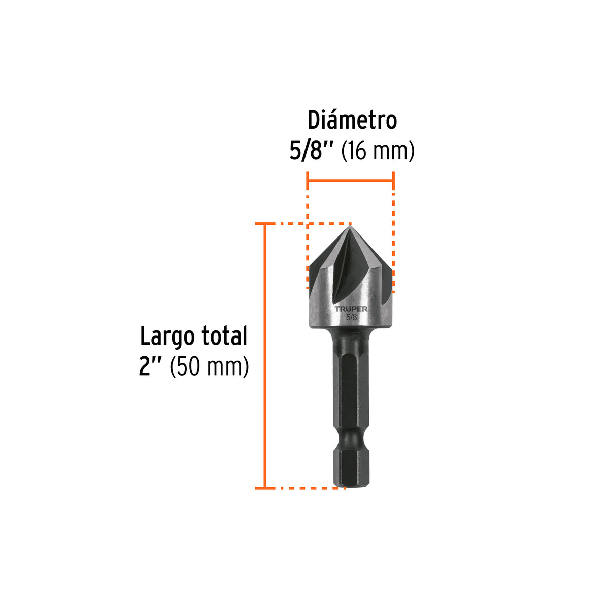 Avellanador HSS cambio rápido 5/8" · vista 3