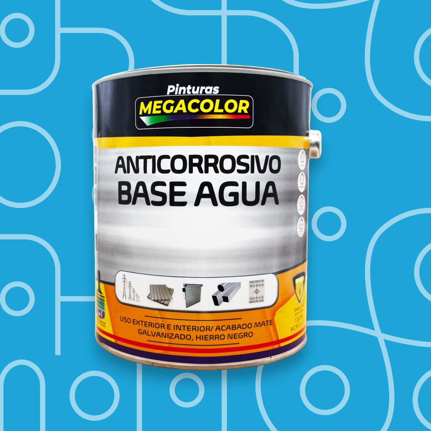 Anticorrosivo base agua 2 en 1 para galvanizado y acero con acabado semibrillante
