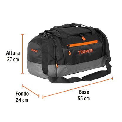 Maleta deportiva de 55 cm con correas ajustables