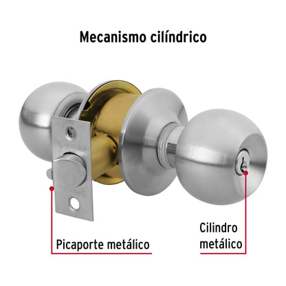 Cerradura esfera cilíndrico recámara cromo
