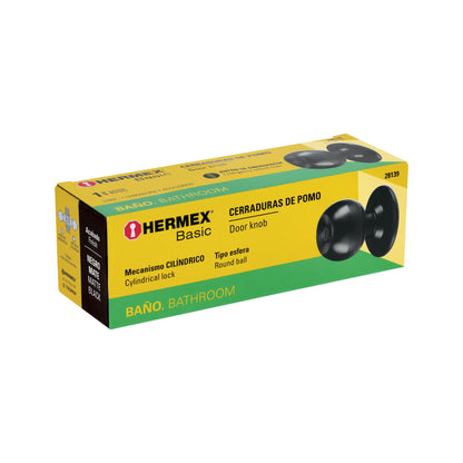 Cerradura tipo esfera, cilíndrico, baño, negro, Basic · vista 6