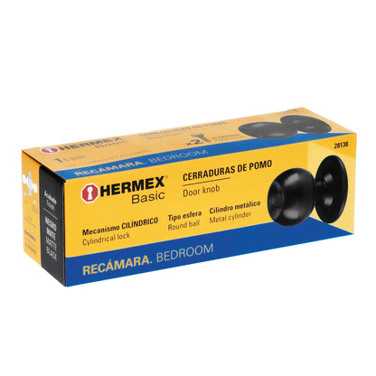 Cerradura tipo esfera, cilíndrico, recámara, negro, Basic · vista 7