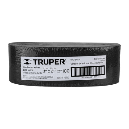Banda para vidrio 3x21 pulg grano 100