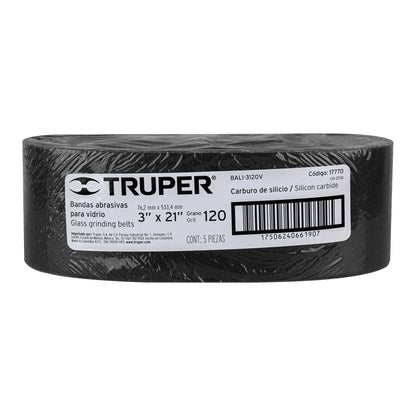 Banda para vidrio 3x21 pulg grano 120
