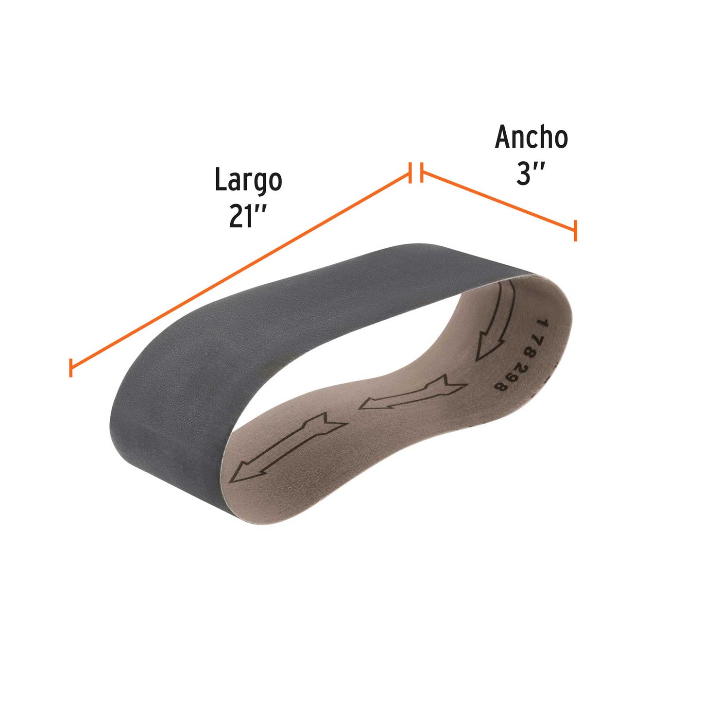Banda para vidrio 3x21 pulg grano 400