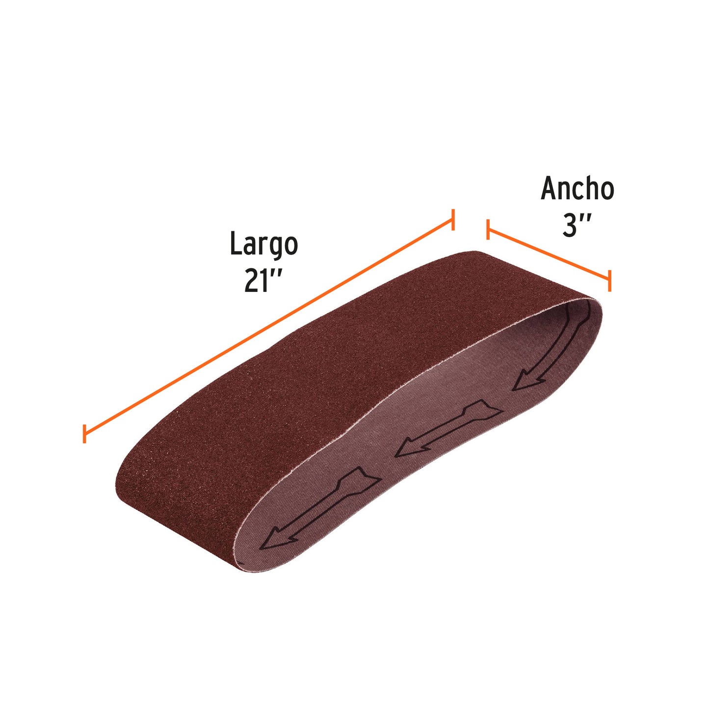 Banda de lija 3x21 pulg grano 50