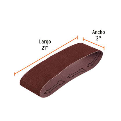 Banda de lija 3x21 pulg grano 50