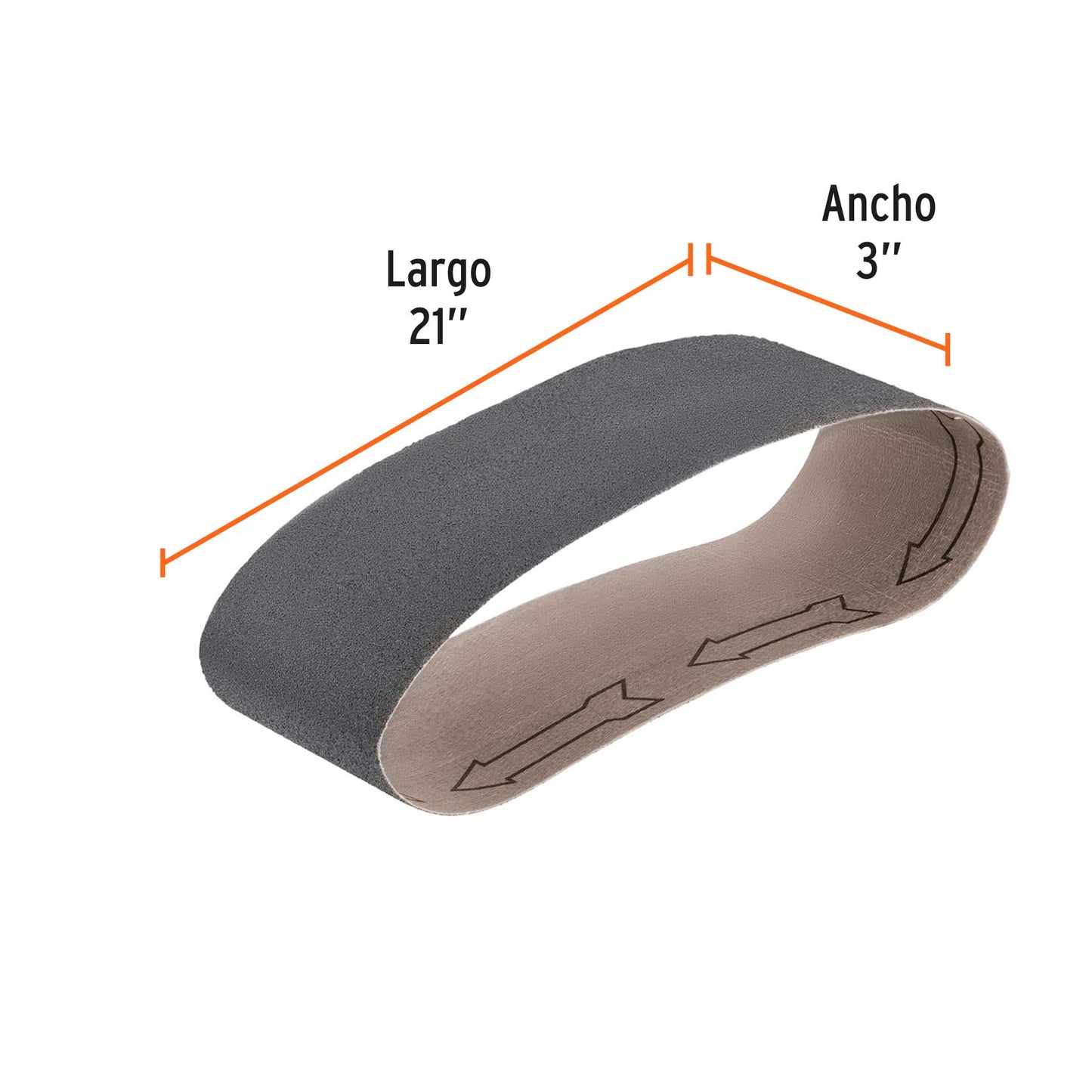 Banda para vidrio 3x21 pulg grano 60