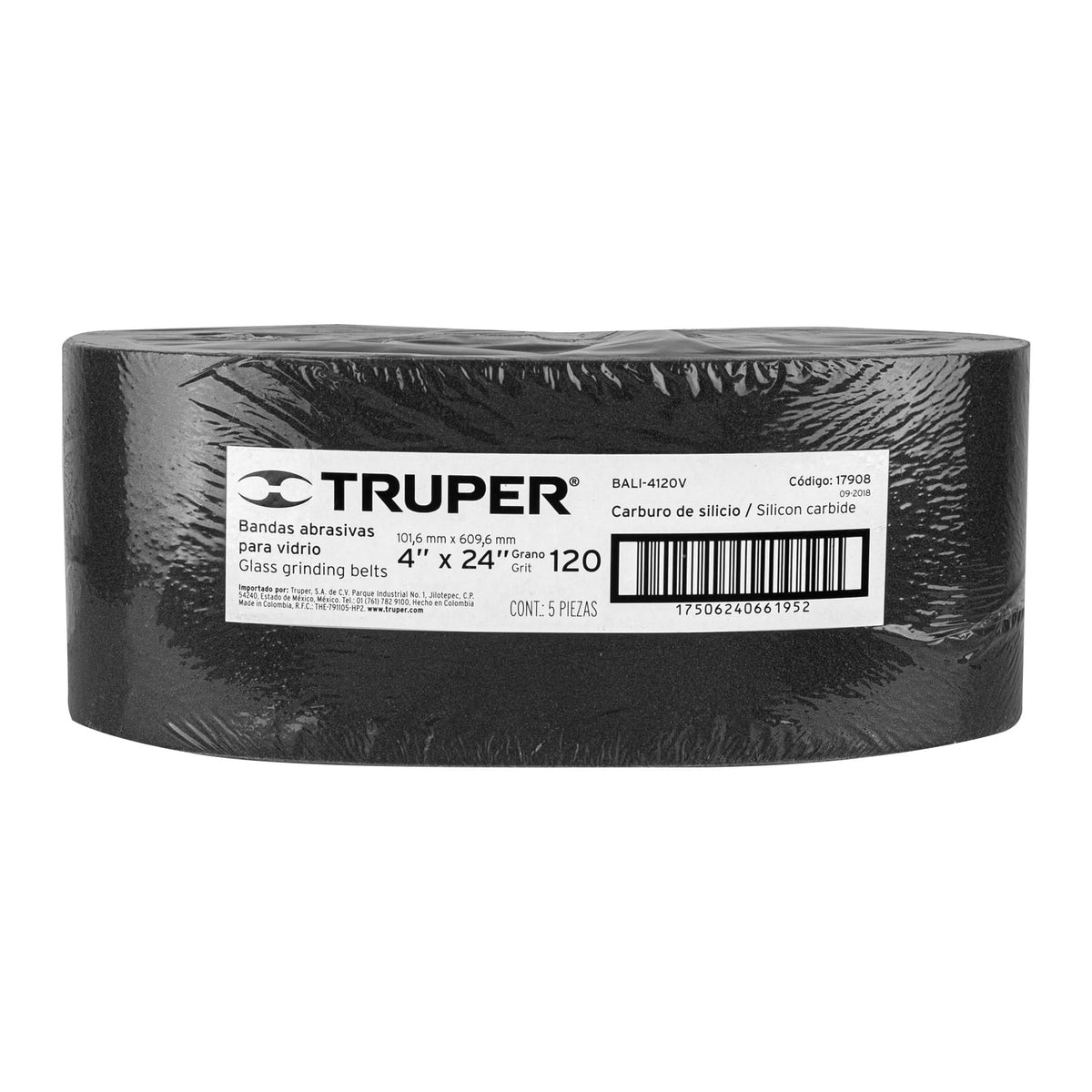 Banda para vidrio 4x24 pulg grano 120