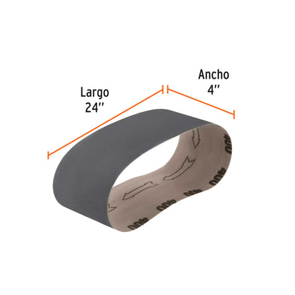 Banda para vidrio 4x24 pulg grano 400