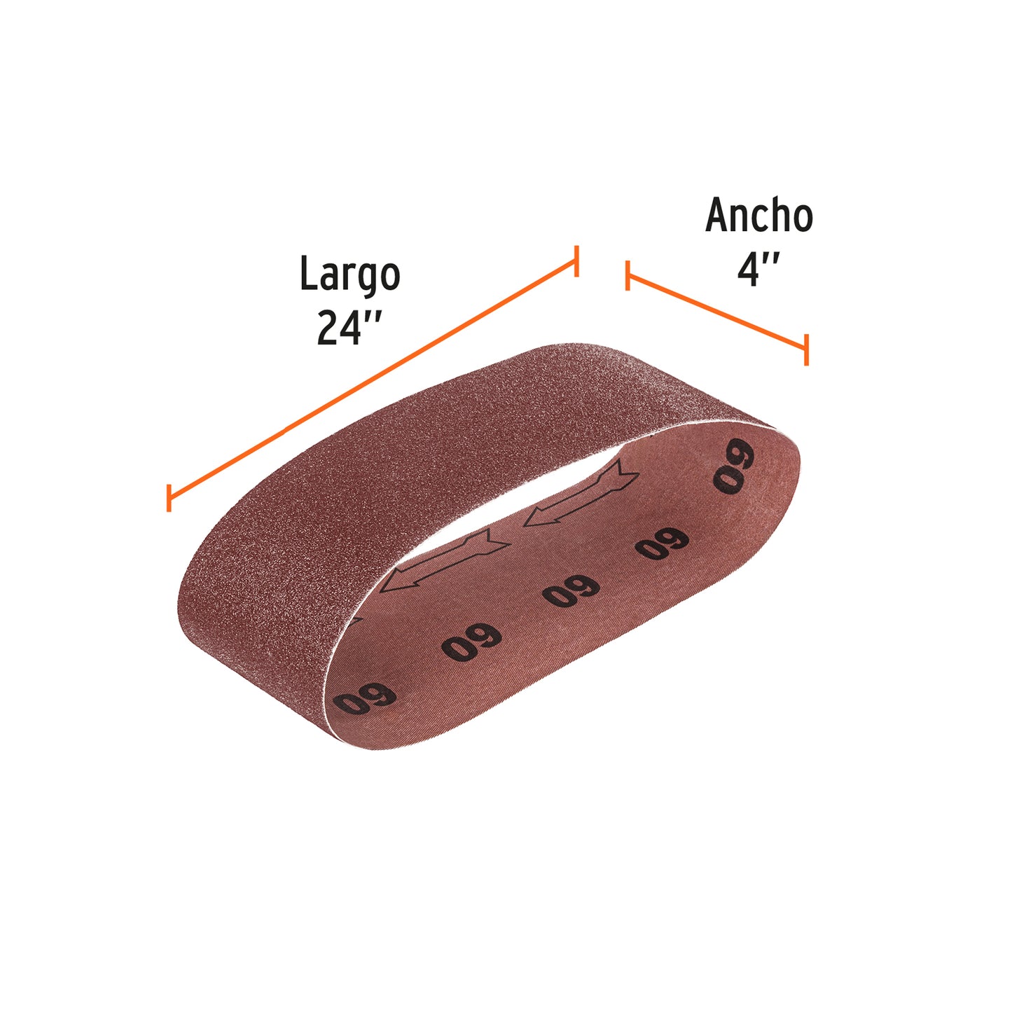 Banda de lija 4x24 pulg grano 60