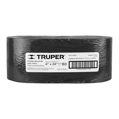 Banda para vidrio 4x24 pulg grano 80
