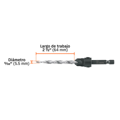 Broca avellanadora #12 para madera, 7/32" · vista 4