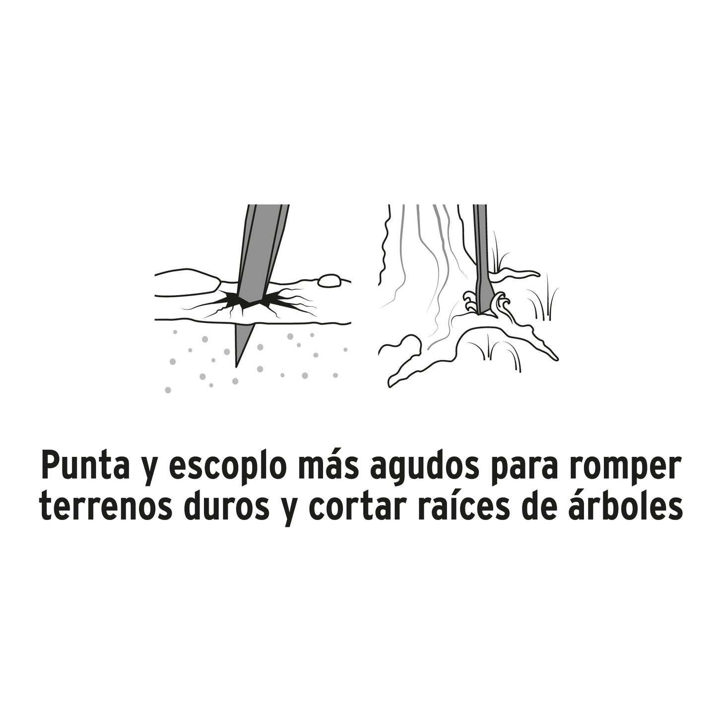 Barreta para tierra dura de 1 in y 150 cm con escoplo de 67 mm