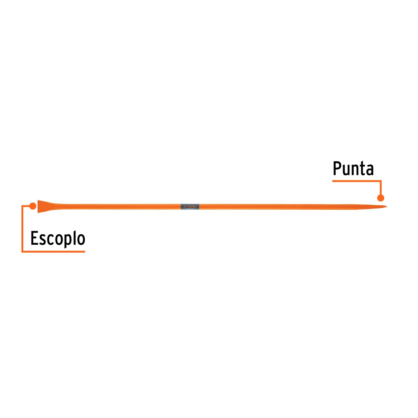 Barreta para tierra dura de 1 in y 175 cm con escoplo de 67 mm