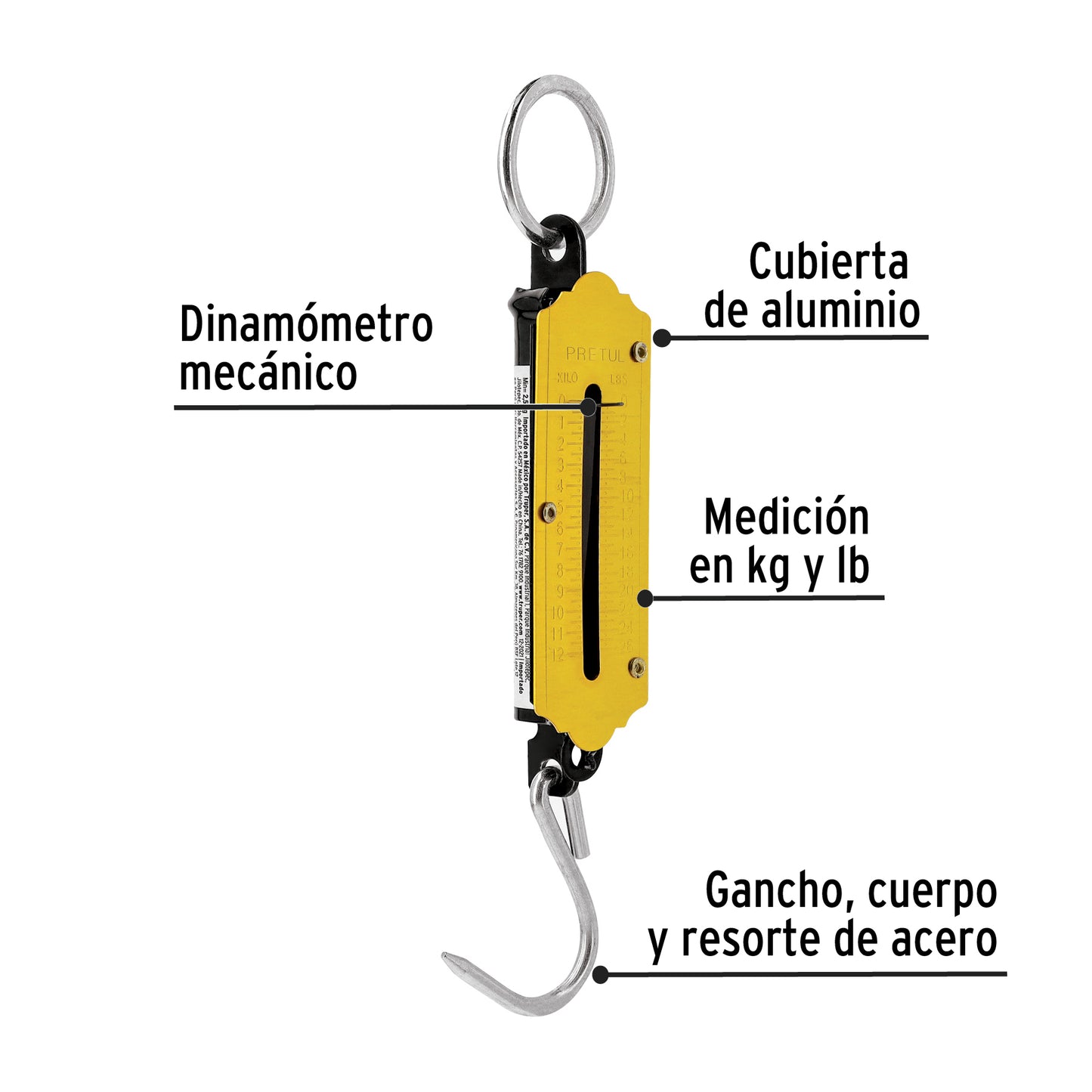 Báscula de resorte con capacidad de 12 kg