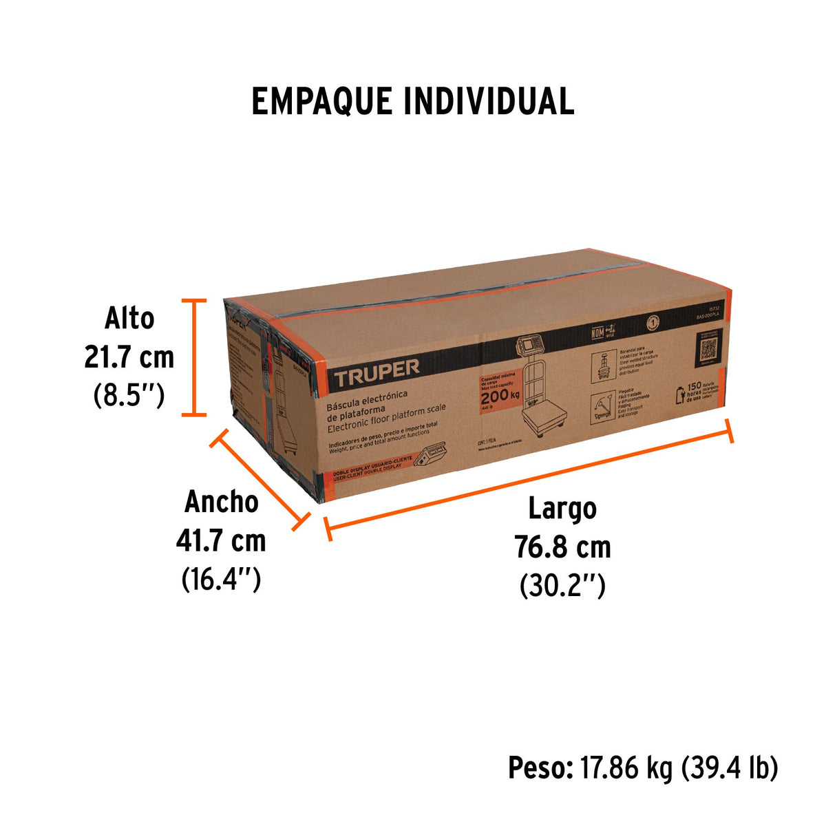 Báscula electrónica de plataforma, plegable, 200 kg · vista 6