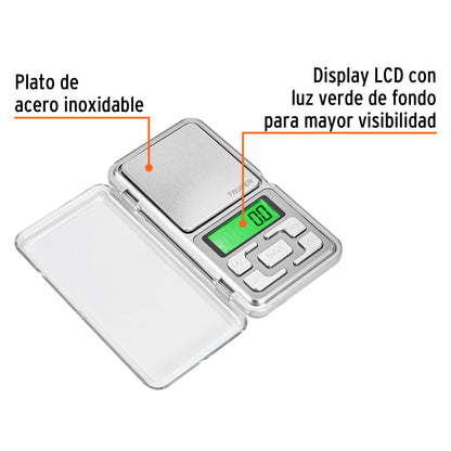 Báscula electrónica de bolsillo de 500 g
