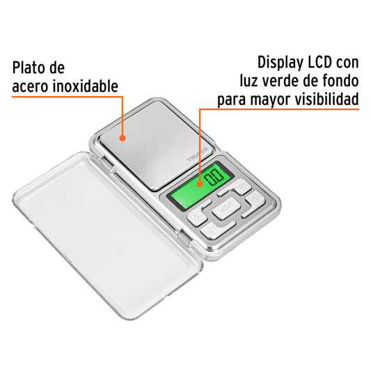 Báscula electrónica de bolsillo de 500 g