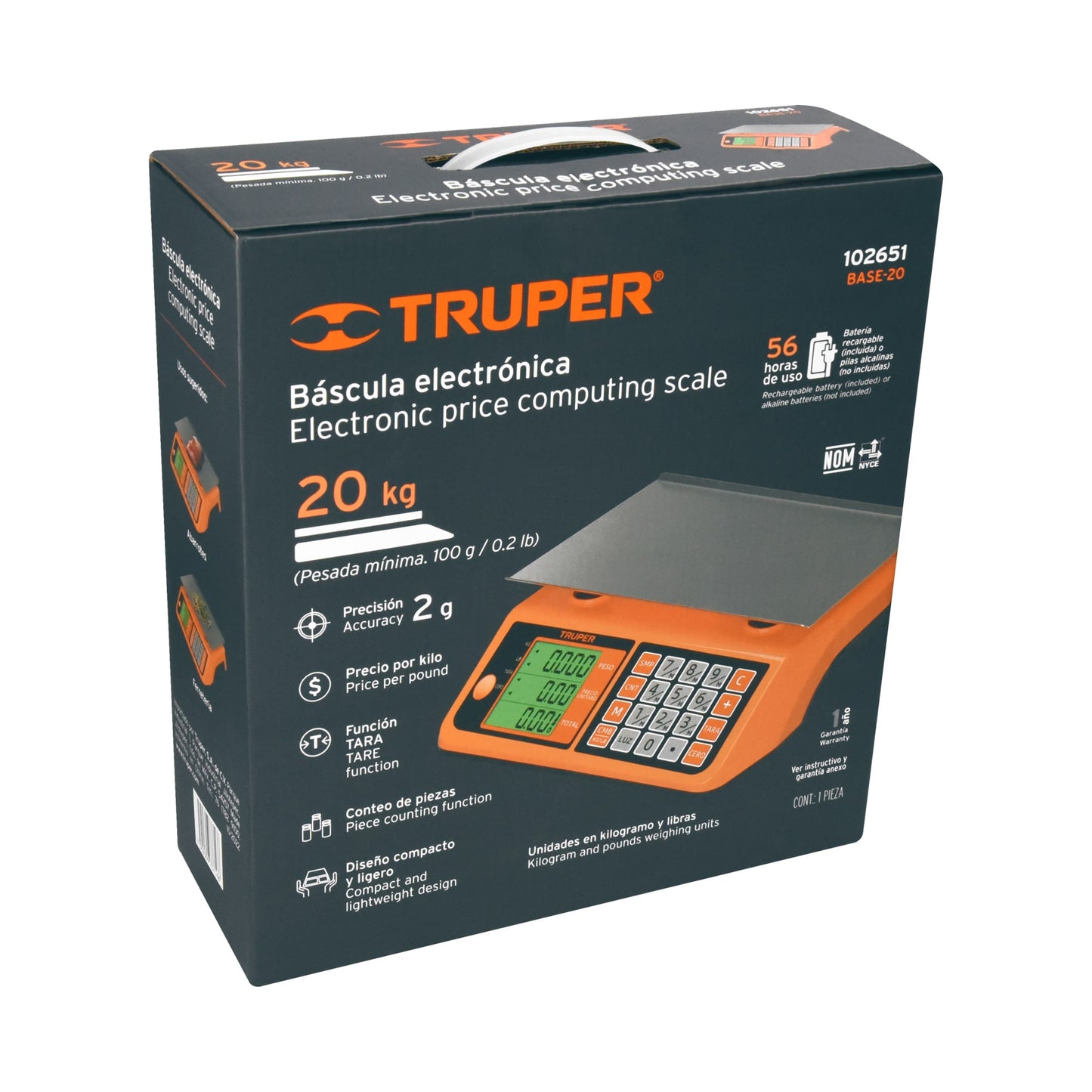 Báscula electrónica multifunciones de 20 kg