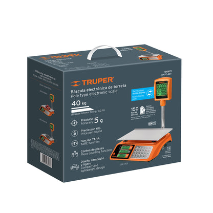 Báscula electrónica multifunciones con torreta de 40 kg