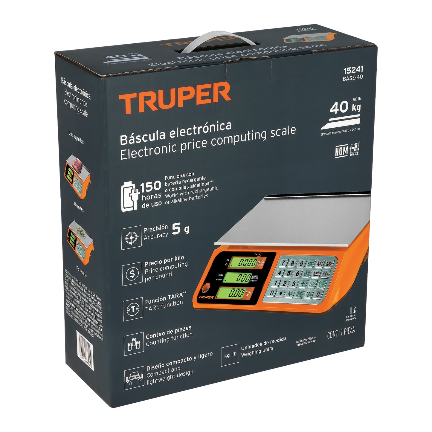 Báscula electrónica multifunciones de 40 kg