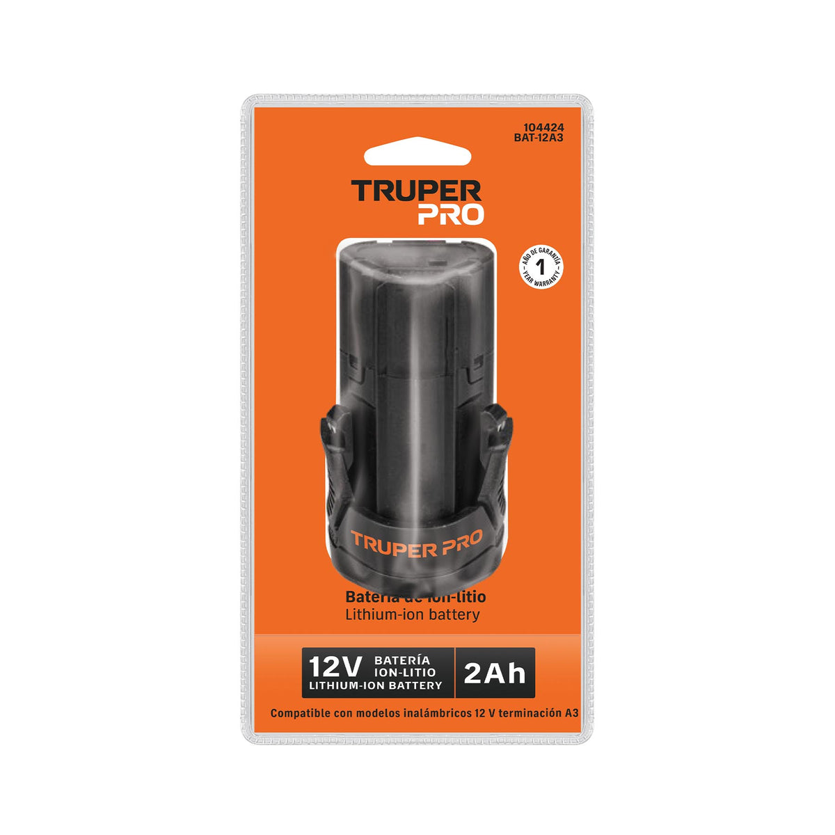 Batería ion litio, 12 V, 2 Ah, TRUPER PRO · vista 3