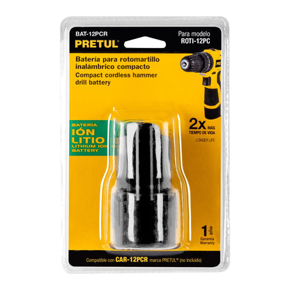 Batería de ion litio de 12 V con capacidad de 2 Ah