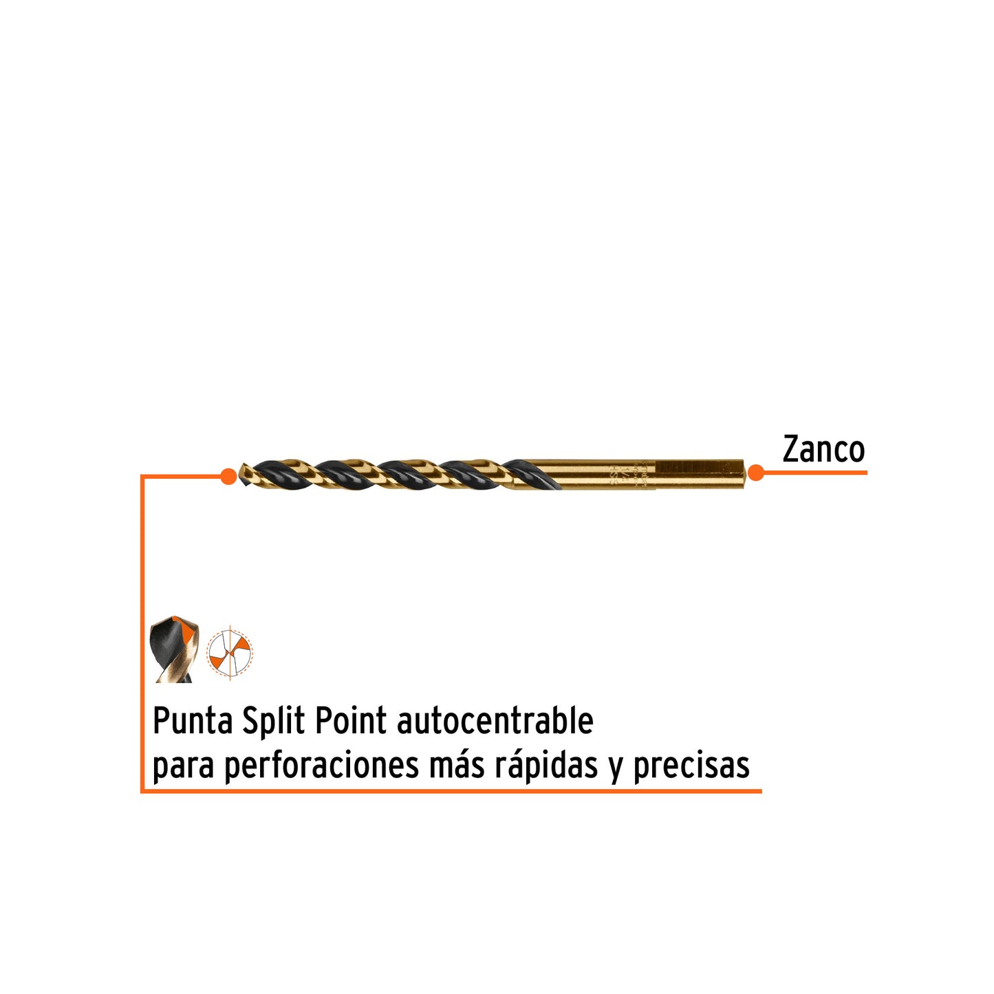 Broca HSS 1/4" Trugold para metal