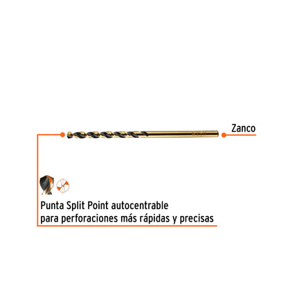 Broca HSS 1/8 pulg Trugold para metal con punta Split Point