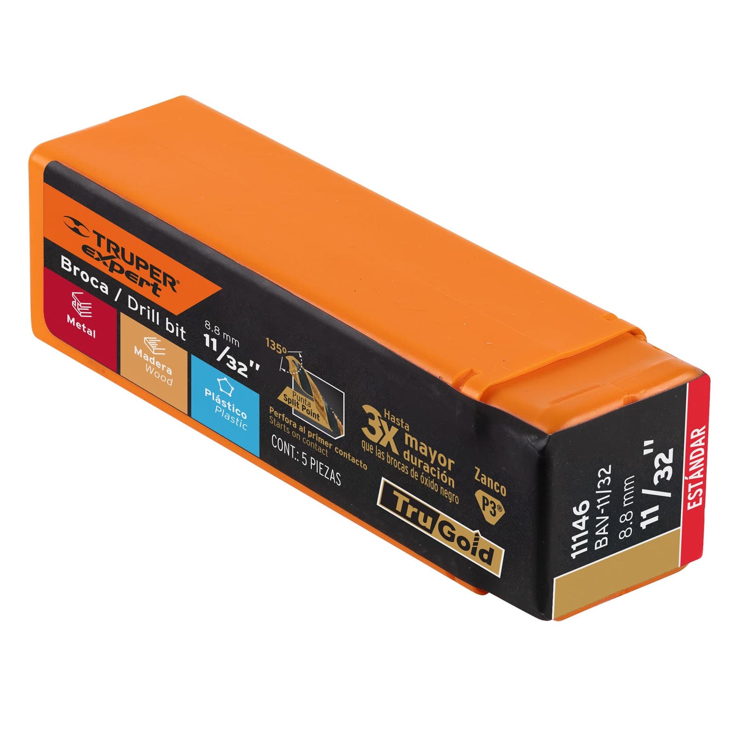 Broca HSS 11/32" Trugold para metal