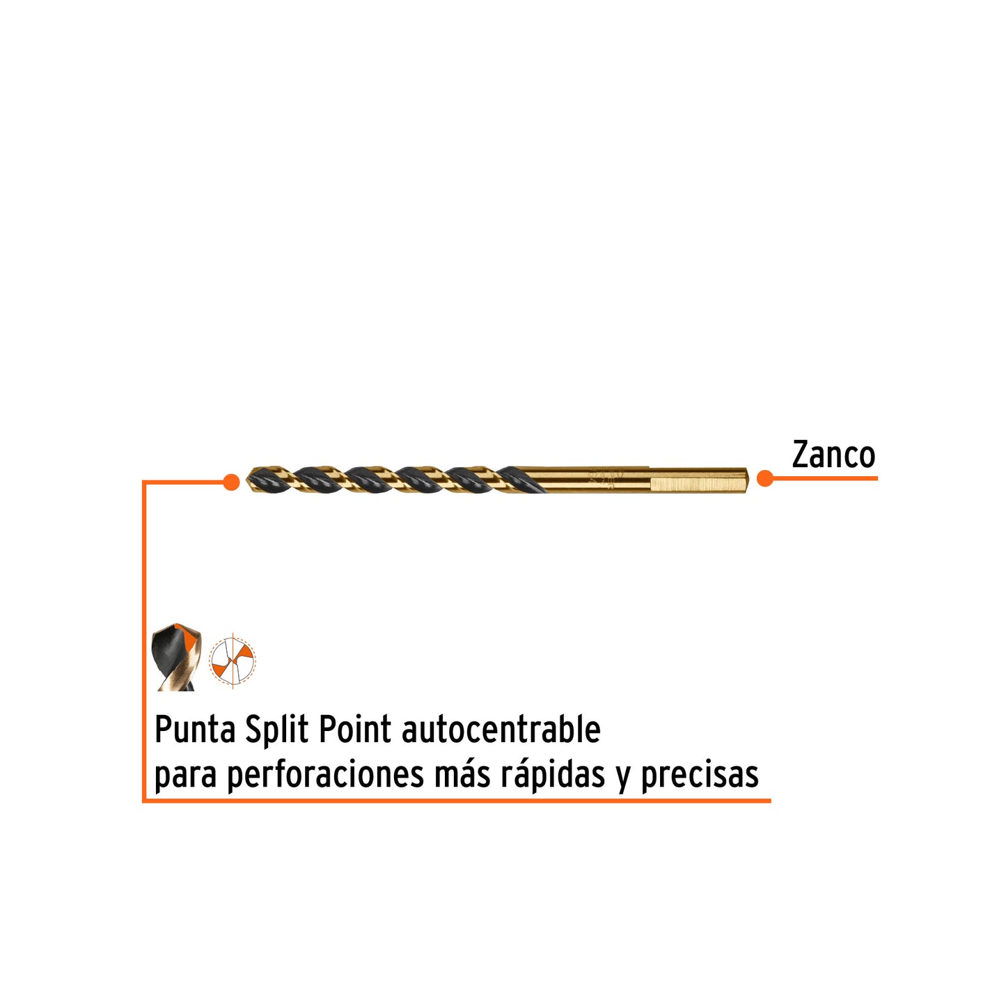 Broca HSS de 13/64 in con punta Split Point
