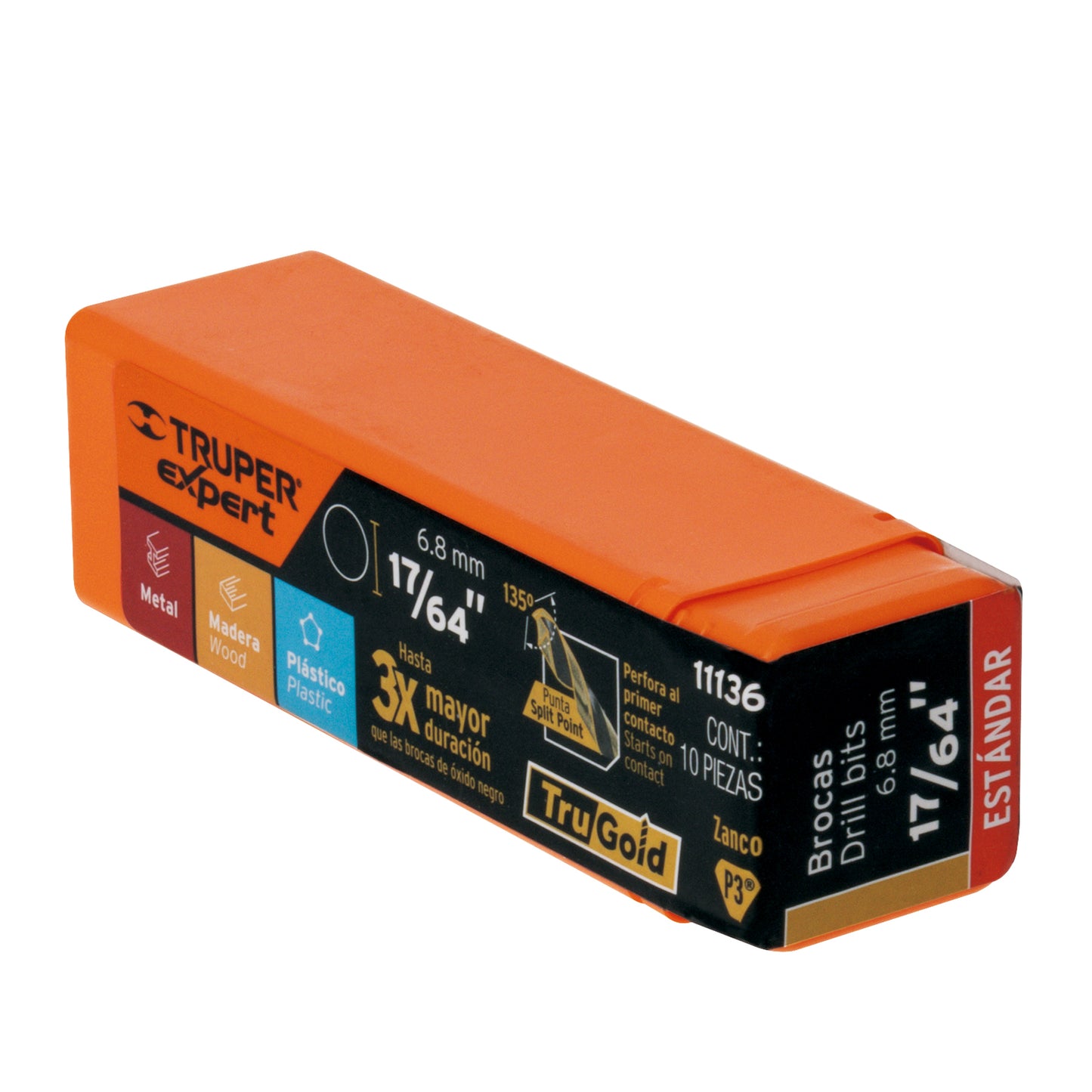 Broca HSS 17/64" Trugold para metal