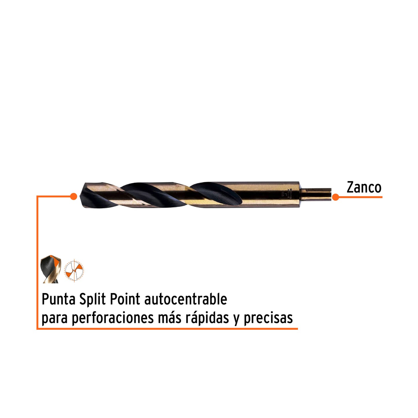 Broca HSS 1 pulg Trugold para metal con punta Split Point