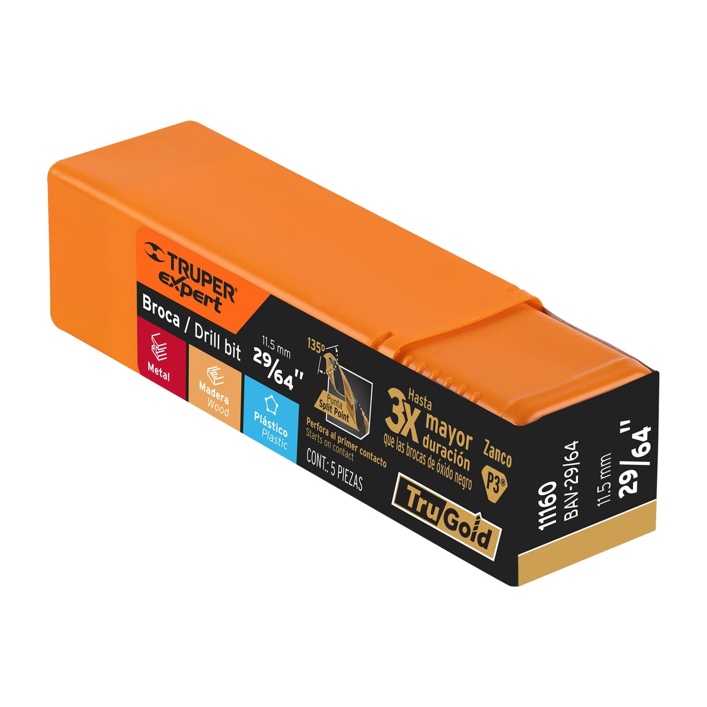 Broca HSS 29/64" Trugold para metal