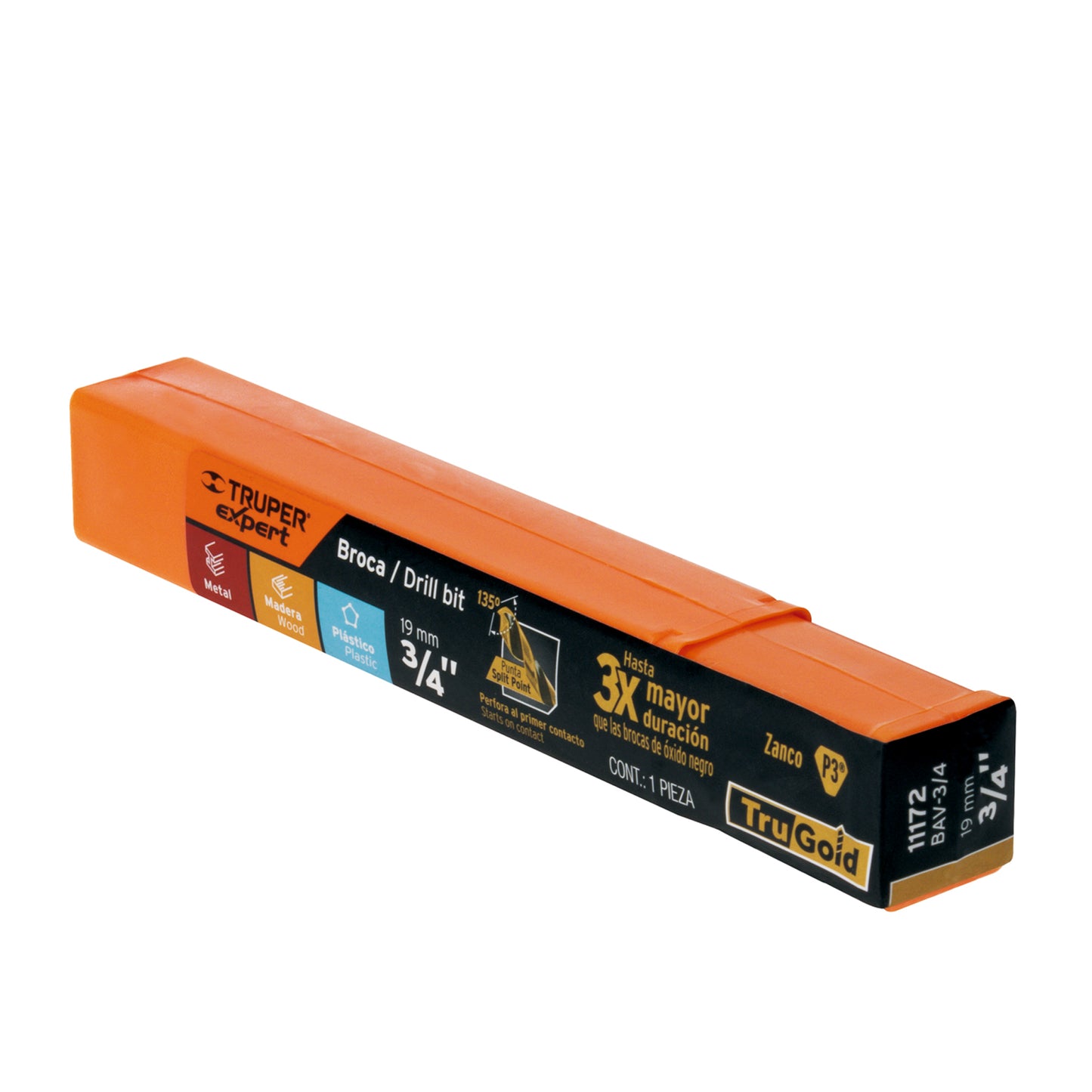 Broca HSS 3/4 pulg Trugold para metal con punta Split Point