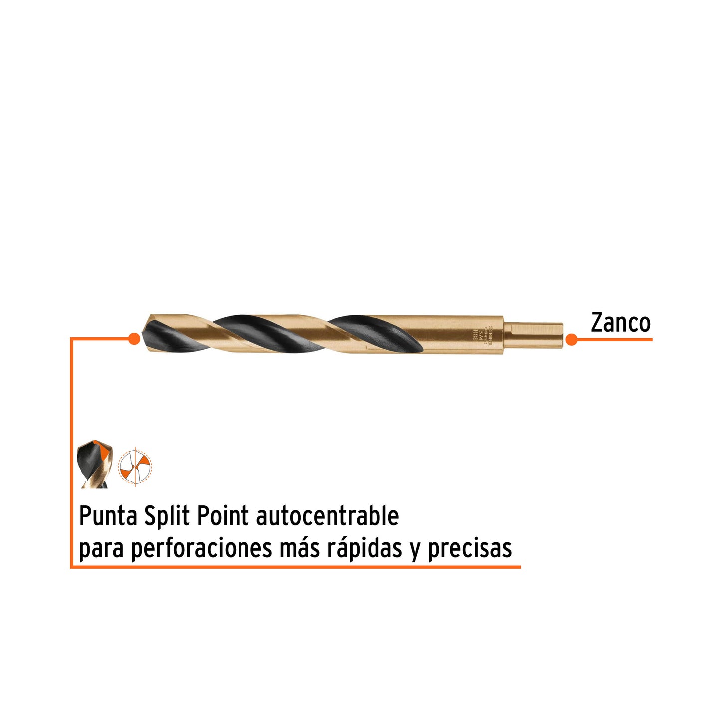 Broca HSS 3/4 pulg Trugold para metal con punta Split Point