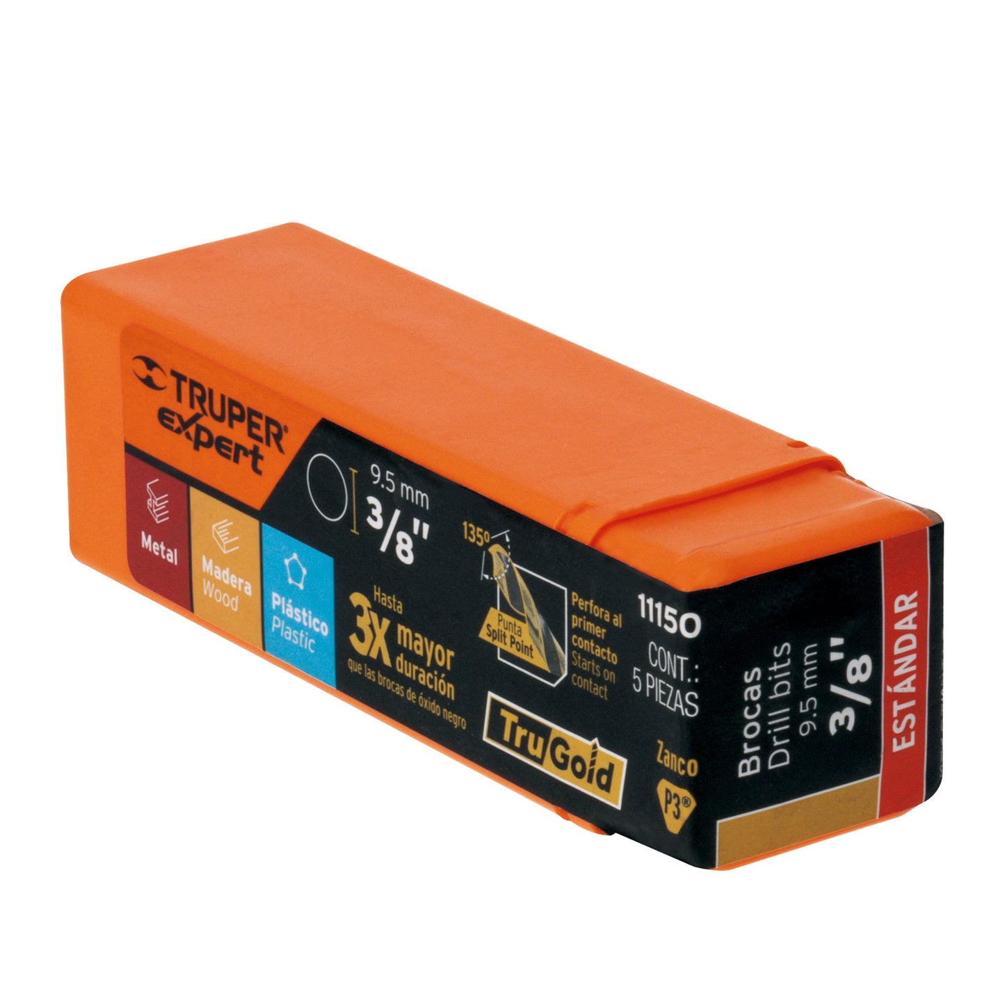 Broca HSS 3/8" Trugold para metal