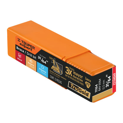 Broca HSS 31/64 pulg Trugold para metal con punta Split Point