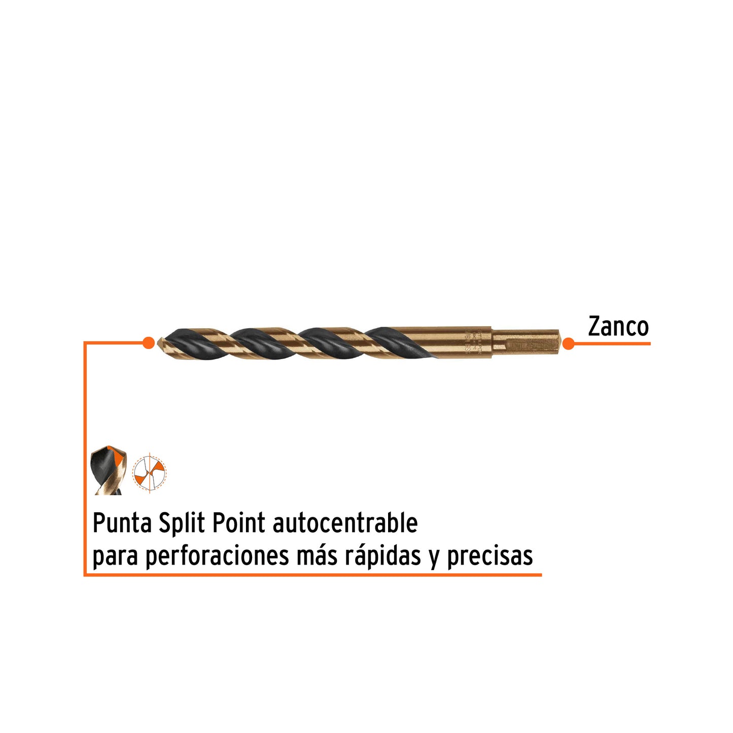 Broca HSS 31/64 pulg Trugold para metal con punta Split Point