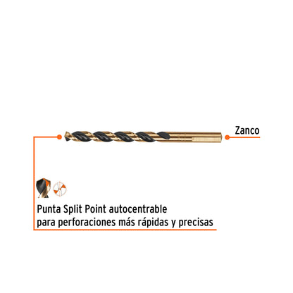 Broca HSS 5/16 pulg Trugold para metal con punta Split Point